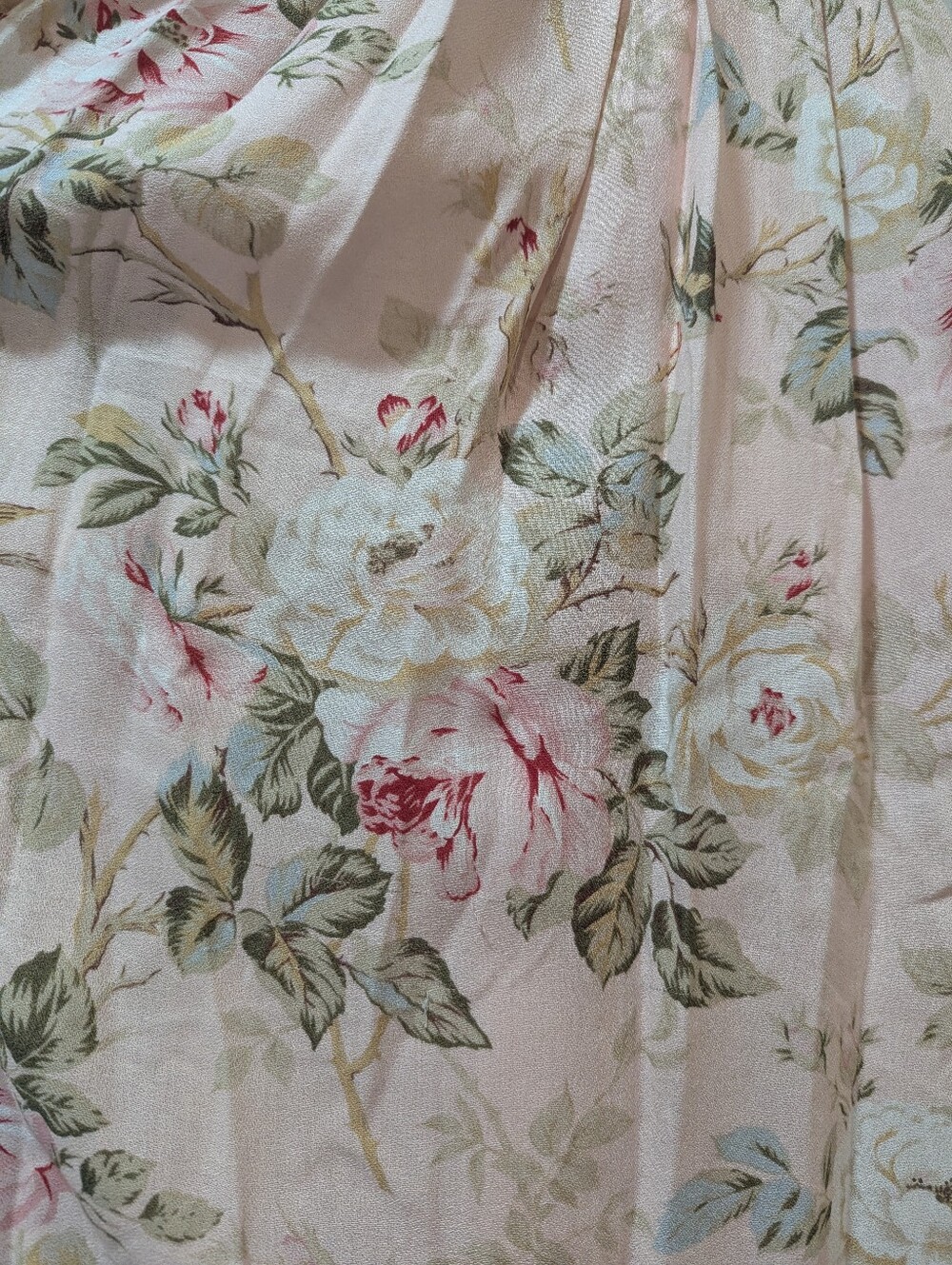 Susan Bristol Vintage Pink Floral Pleated Midi Lined Skirt Size 6 - Picture 3 of 10